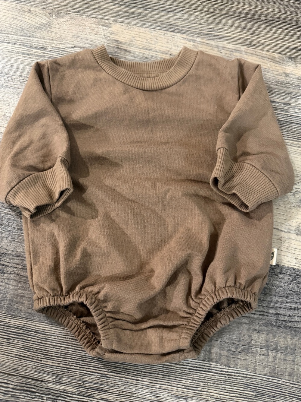 Easy-Peasy Organic Cotton Baby Romper Brown Bubble Romper 0-3M Neutral Unisex